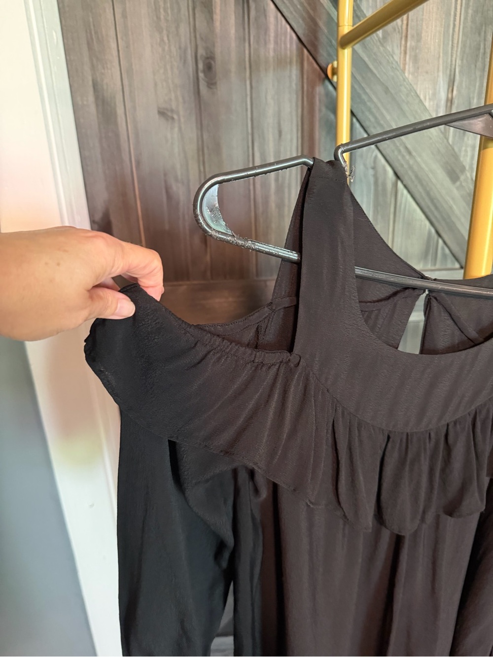 Maeve Black Cold-Shoulder Ruffle Tunic - Picture 2 of 12